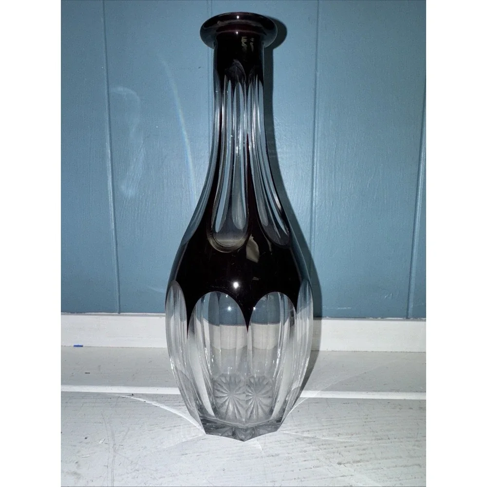 Vintage‎ Burgundy Ruby Cut To Clear 9